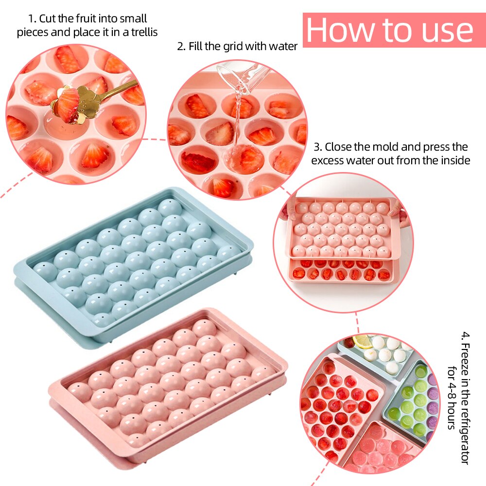 Mini Ice Cube Tray Lid | Round Ball Ice Cube Trays | Mini Round Ice