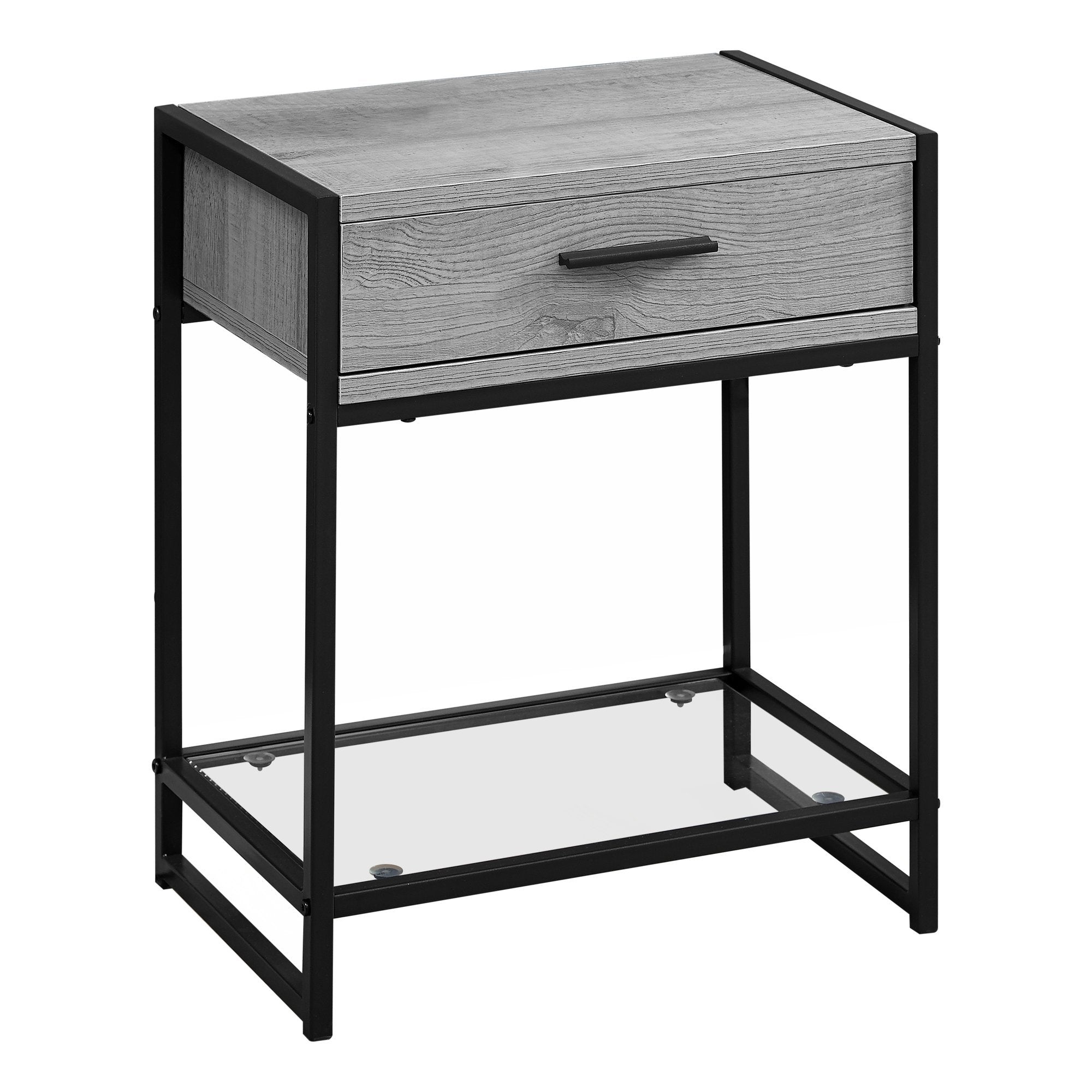 Grey and Black Glass Accent Table