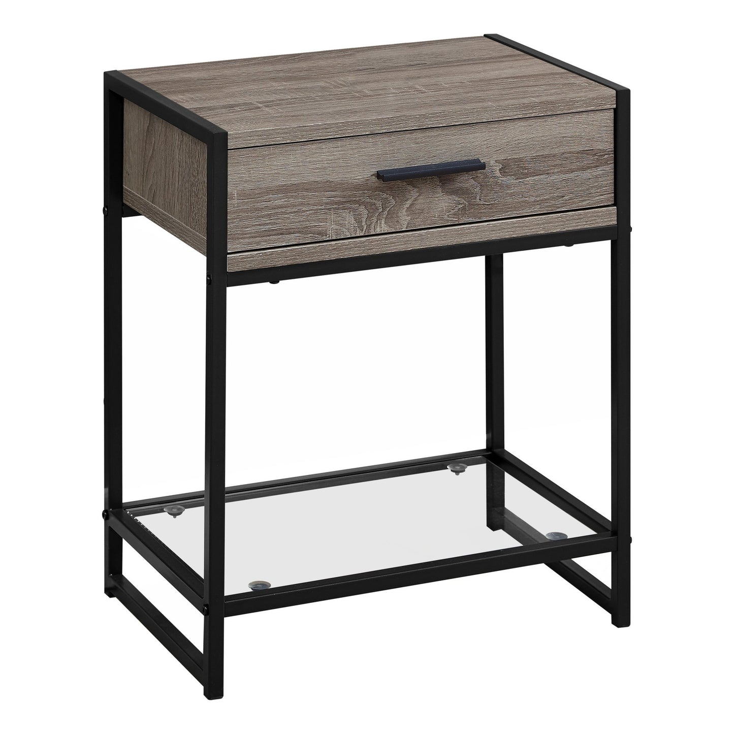 Grey and Black Glass Accent Table